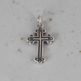 S925 Sterling Silver Retro Cross Pendant Woman Girl Thai Cartoon Necklace