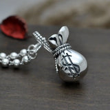 S925 Silver Retro Purse Wallet Pendant