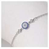 S925 Silver Devil's Eye Bracelet Micro Inlaid Zircon Party Jewelry