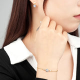 S925 Silver Devil's Eye Bracelet Micro Inlaid Zircon Party Jewelry