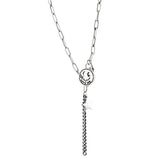 S925 Sterling Silver Retro Smile Star Necklace Female Statement Gothic Chain
