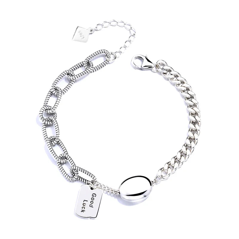 S925 Sterling Silver Retro Thai Silver Good Luck Bracelet