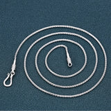 Sterling Silver Hemp Rope Necklace Vintage Thai Silver Chain Jewelry