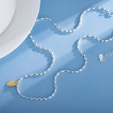 S925 Sterling Silver Letter Necklace Oval Chain Gift