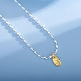 S925 Sterling Silver Letter Necklace Oval Chain Gift