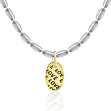 S925 Sterling Silver Letter Necklace Oval Chain Gift