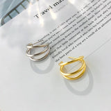 Geometric Layer S925 Sterling Silver Hoop Earrings