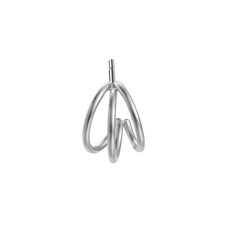 Geometric Layer S925 Sterling Silver Hoop Earrings