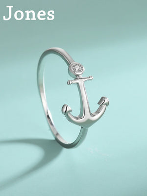 Sterling Silver Boat Anchor Ring Female Arrow