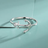 Sterling Silver Boat Anchor Ring Female Arrow