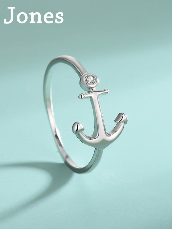 Sterling Silver Boat Anchor Ring Female Arrow
