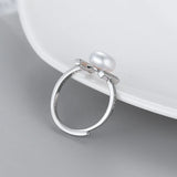 S925 Sterling Silver Ring Setting Microinlay Zircon Pearl DIY Accessories