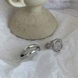 S925 Sterling Silver Women's Multilayer Geometry Party Ring