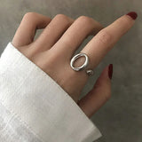 S925 Sterling Silver Women's Multilayer Geometry Party Ring
