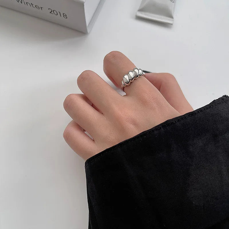 S925 Sterling Silver Irregular Geometry Rings for Women