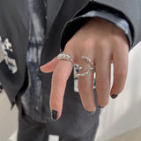 S925 Sterling Silver Irregular Geometry Rings for Women