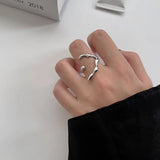 S925 Sterling Silver Irregular Geometry Rings for Women