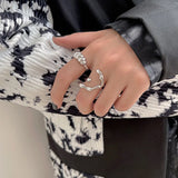 S925 Sterling Silver Irregular Geometry Rings for Women