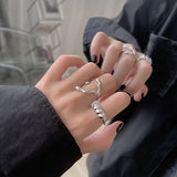 S925 Sterling Silver Irregular Geometry Rings for Women