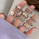 925 Sterling Silver Geometric Adjustable Ring