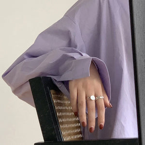 925 Sterling Silver Geometric Adjustable Ring
