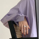925 Sterling Silver Geometric Adjustable Ring