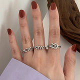 925 Sterling Silver Geometric Adjustable Ring