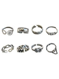 925 Sterling Silver Geometric Adjustable Ring