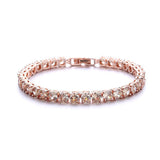 S925 Silver Rose Gemstone Bracelet Pav? Tennis Bracelet