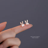 S925 Rose Plated Rabbit Shell Pendant Necklace Girl Gift