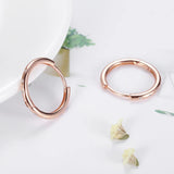 S925 Rose Ring Earrings Small Round Hoop Women's CZ Zircon Jewerly Ear Ring