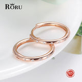 S925 Rose Ring Earrings Small Round Hoop Women's CZ Zircon Jewerly Ear Ring