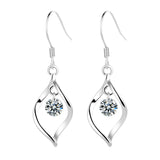 925 Silver Rotating Love Earrings Zircon Ear Jewelry