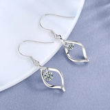 925 Silver Rotating Love Earrings Zircon Ear Jewelry