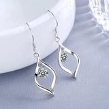 925 Silver Rotating Love Earrings Zircon Ear Jewelry