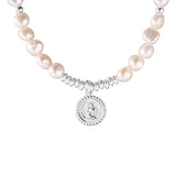 S925 Queen's Head Pearl Necklace European Clavicle Chain