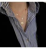 S925 Double-Layer Cross Necklace Gold-Plated Chain