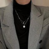 S925 Double-Layer Cross Necklace Gold-Plated Chain