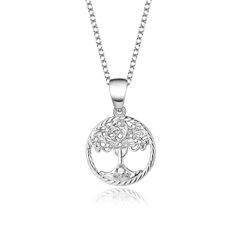 S925 Sterling Silver Tree Necklace Europe And US Simplicity Tree Of Life Pendant