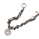S925 Round Thai Silver Bracelet for Women, Thick Chain, Does Not Fade