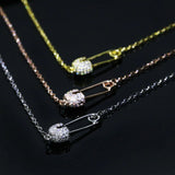 Sterling Silver Safety Pin Pendent Necklace for Women