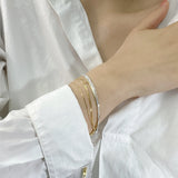 S925 Sterling Silver Satin Necklace Retro Light Multi-layer Bracelet