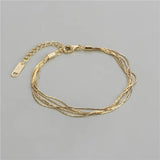 S925 Sterling Silver Satin Necklace Retro Light Multi-layer Bracelet