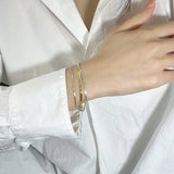 S925 Sterling Silver Satin Necklace Retro Light Multi-layer Bracelet