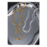 S925 Sterling Silver Satin Necklace Multi-layer Clavicle Chain