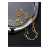 S925 Sterling Silver Satin Necklace Multi-layer Clavicle Chain