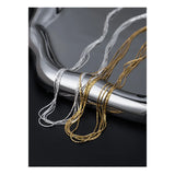 S925 Sterling Silver Satin Necklace Multi-layer Clavicle Chain