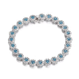 925 Silver Sea Zircon Bracelet Women Wedding Bangle