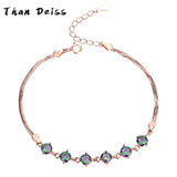 Sterling Silver 7-Color Zirconia Bracelet - Rose Gold