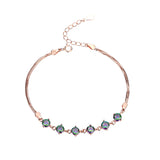 Sterling Silver 7-Color Zirconia Bracelet - Rose Gold